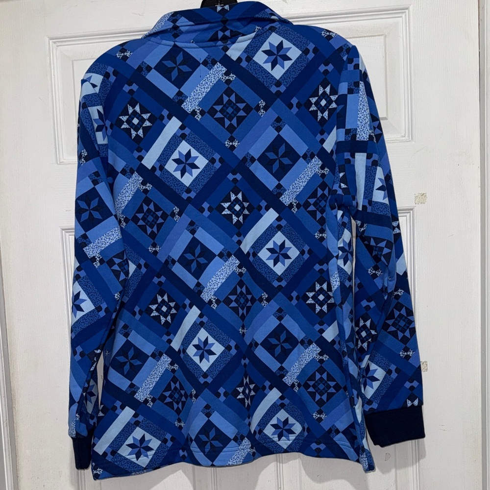 Lands' End Blue Patterned Jacket - Picture 7 of 7